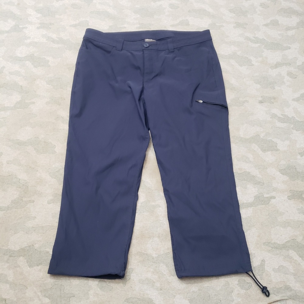 Eddie Bauer Capri Pants Womens 12 Blue Hiking Outdoor Pockets